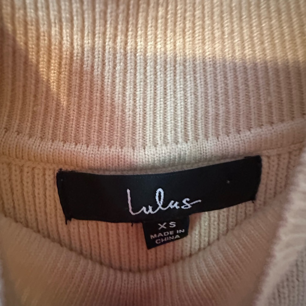 Lulu's Classic Beige Long Sleeve Dress - Picture 3 of 3
